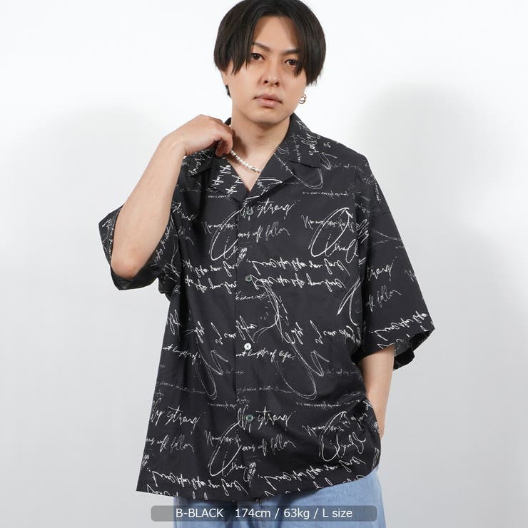 在庫処分セール テ ◇総柄 半袖シャツ◇[品番：OCGW0002584]｜ONE ビッグシルエット トップス