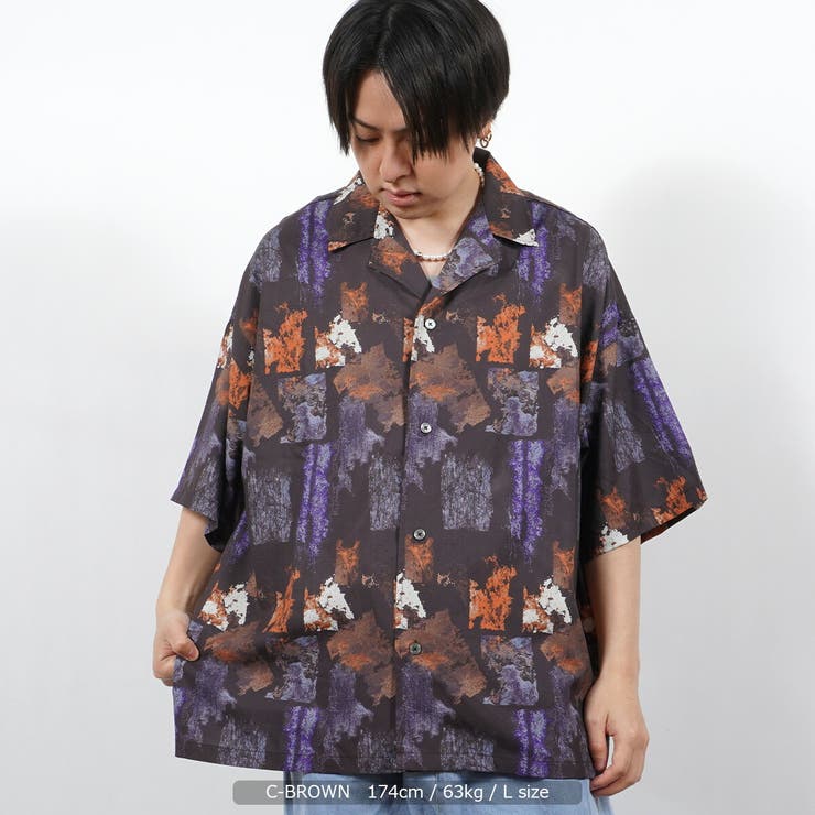 ◆総柄 ビッグシルエット 半袖シャツ◆[品番：OCGW0002584]｜ONE 4 PREMIUM（ワンフォープレミアム  ）のメンズファッション通販｜SHOPLIST（ショップリスト）