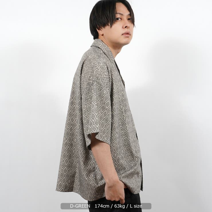 ◇総柄 ビッグシルエット 半袖シャツ◇[品番：OCGW0002584]｜ONE