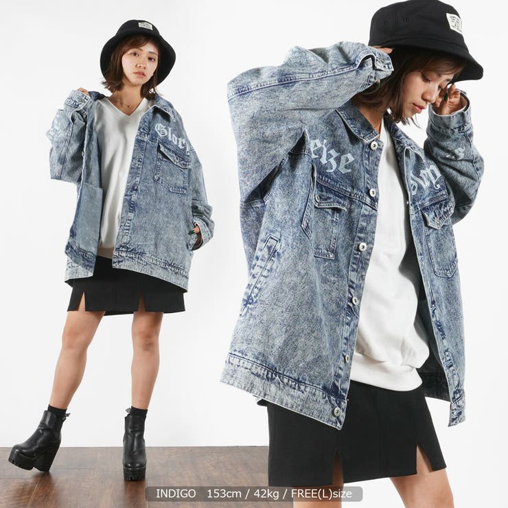 ◇ケミカルウォッシュ レタリング デニムジャケット◇[品番