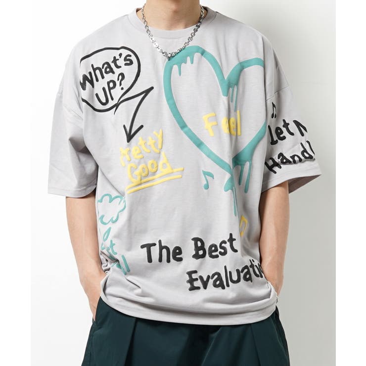 ◇落書き風 総柄 Tシャツ◇[品番：OCGW0003593]｜ONE 4 PREMIUM