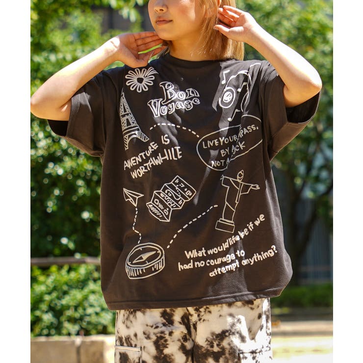 ◇落書き風 総柄 Tシャツ◇[品番：OCGW0003578]｜ONE 4 PREMIUM