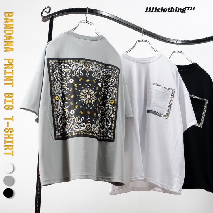 ◇バンダナ柄 プリント ビッグTシャツ◇[品番：OCGW0002171]｜ONE 4
