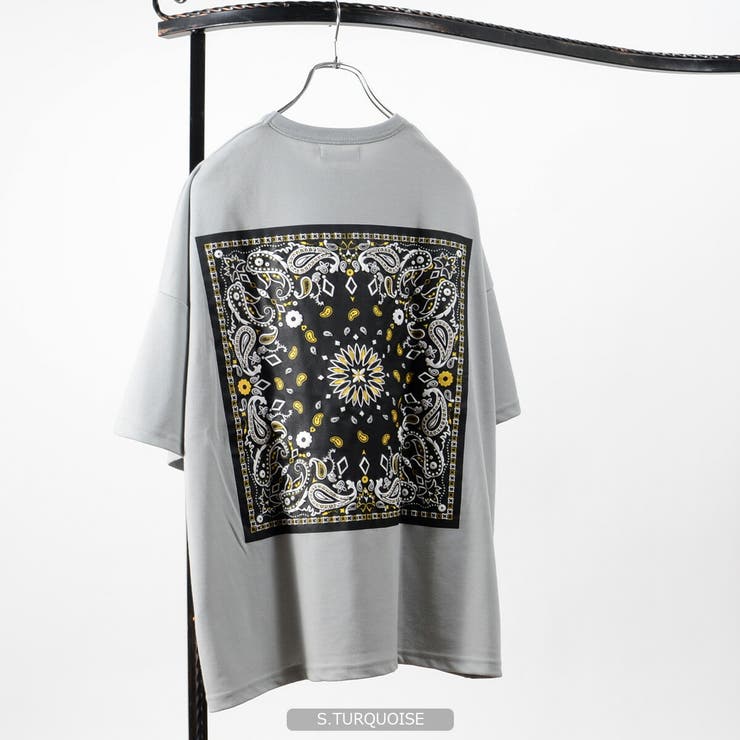 ◇バンダナ柄 プリント ビッグTシャツ◇[品番：OCGW0002171]｜ONE 4