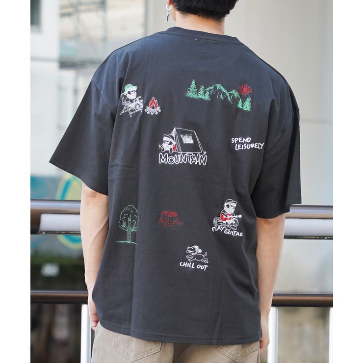 ◇イラスト 総刺繍 Tシャツ◇[品番：OCGW0003679]｜ONE 4