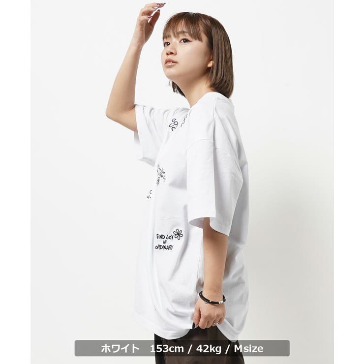 みんなが待ってた！＼再入荷待ち／人気ランキング ◇メッセージ刺繍 Tシャツ◇ オーバーサイズ[品番：OCGW0003579 チャーム