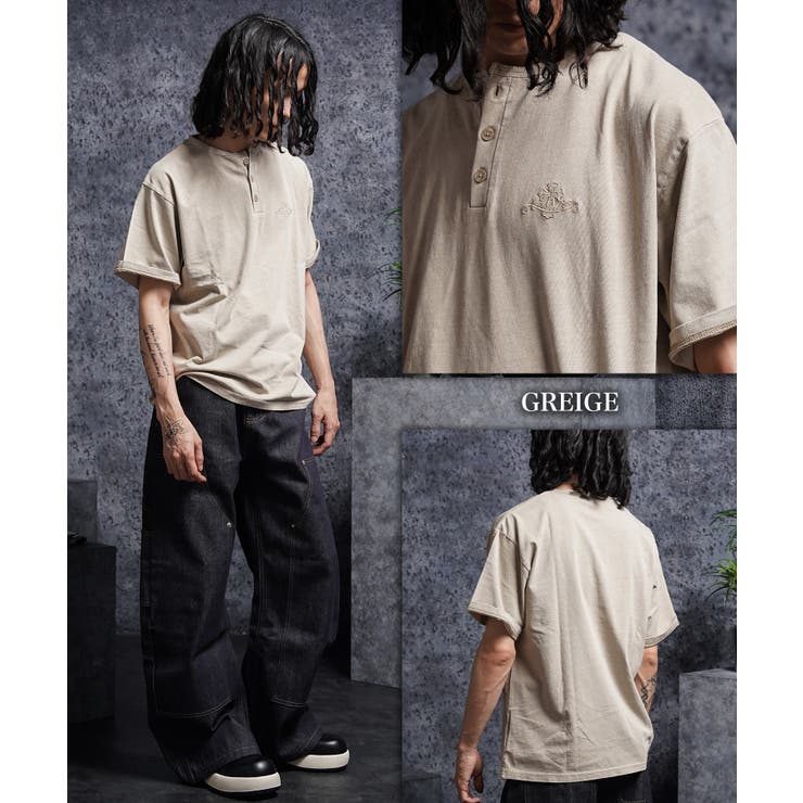 ピグメント加工 Tシャツ ヘンリーネック | ONE 4 PREMIUM | 詳細画像5 