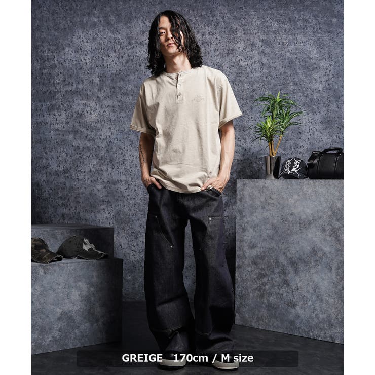 ピグメント加工 Tシャツ ヘンリーネック | ONE 4 PREMIUM | 詳細画像7 