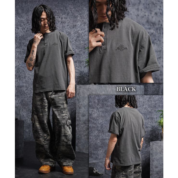 ピグメント加工 Tシャツ ヘンリーネック | ONE 4 PREMIUM | 詳細画像13 