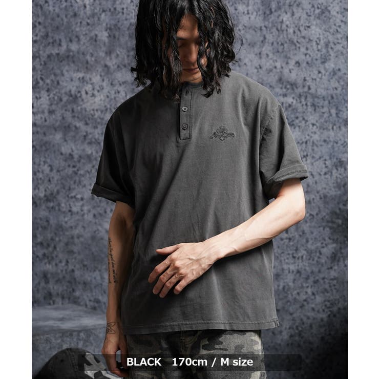 ピグメント加工 Tシャツ ヘンリーネック | ONE 4 PREMIUM | 詳細画像14 