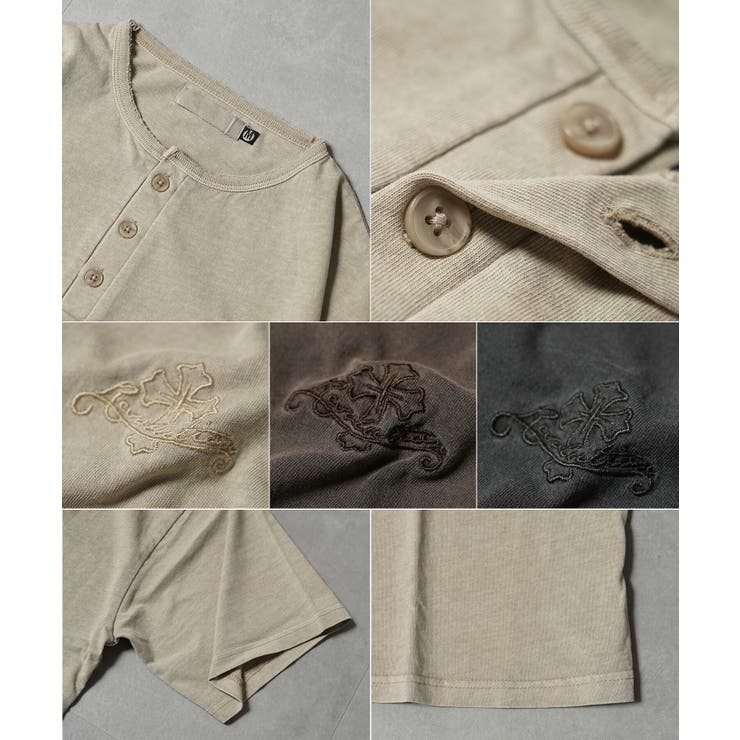 ピグメント加工 Tシャツ ヘンリーネック | ONE 4 PREMIUM | 詳細画像17 