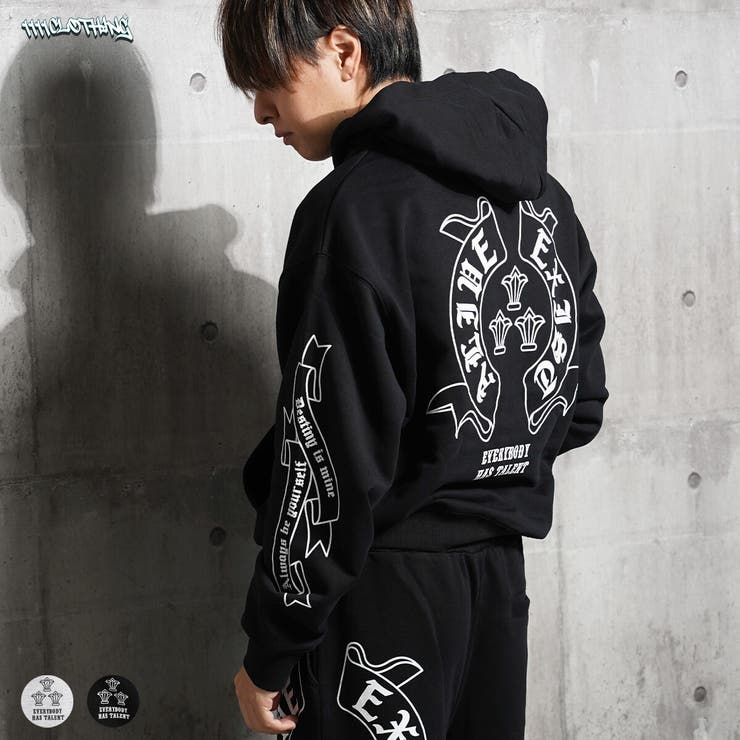 クロスデザイン 袖ロゴ ジップパーカー | ONE 4 PREMIUM | 詳細画像1 