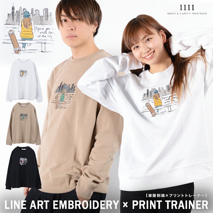 線画刺繍 プリントトレーナー トレーナー メンズ 品番 Ocgw One 4 Premium ワンフォープレミアム のレディース ファッション通販 Shoplist ショップリスト