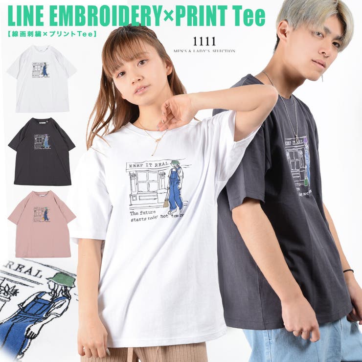 ◆線画刺繍 × プリントTシャツ◆