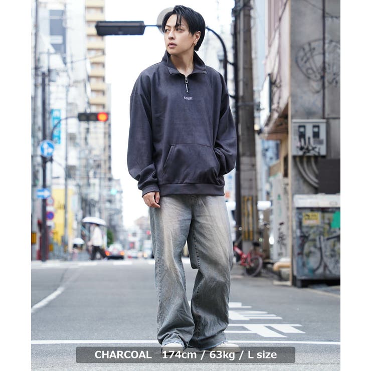 オーバーサイズ ハーフジップ スウェット[品番：OCGW0003338]｜ONE 4 PREMIUM（ワンフォープレミアム  ）のメンズファッション通販｜SHOPLIST（ショップリスト）