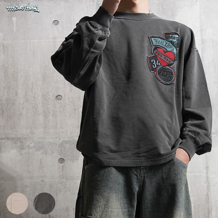 アップリケ刺繍 ピグメント スウェット | ONE 4 PREMIUM | 詳細画像16 