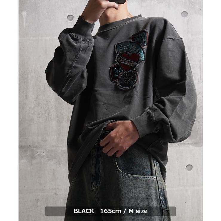 アップリケ刺繍 ピグメント スウェット | ONE 4 PREMIUM | 詳細画像10 