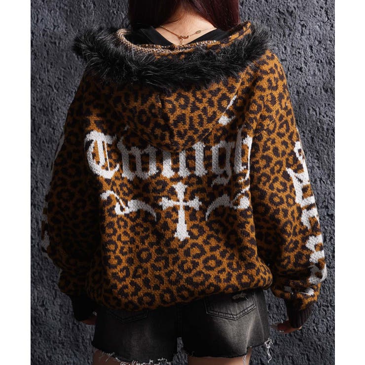 LEOPARD | フードファー ニットジップパーカー メンズ | ONE 4 PREMIUM
