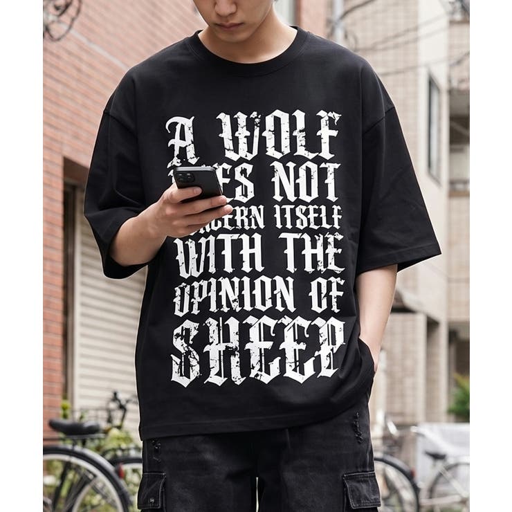 A柄-BLACK×WHITE | レタリング プリント Tシャツ | ONE 4 PREMIUM