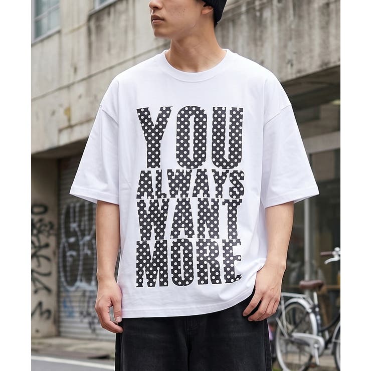 B柄-WHITE×BLACK | レタリング プリント Tシャツ | ONE 4 PREMIUM