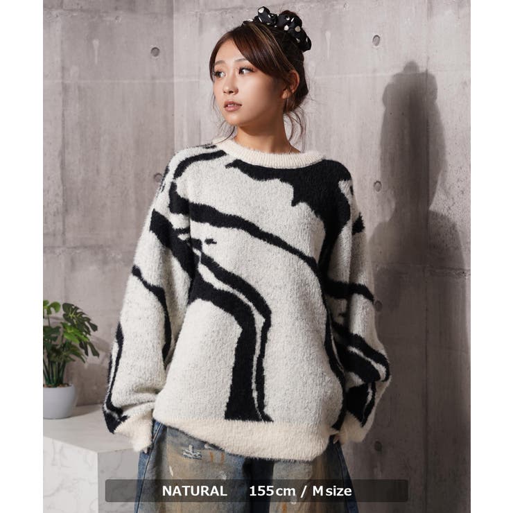 マーブル柄 ルーズ フェザーニット | ONE 4 PREMIUM | 詳細画像5 