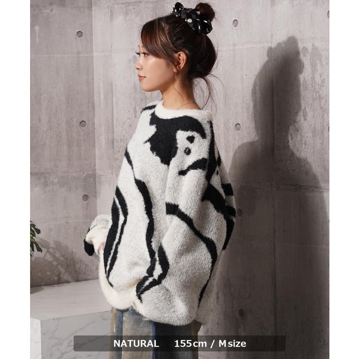 マーブル柄 ルーズ フェザーニット | ONE 4 PREMIUM | 詳細画像6 