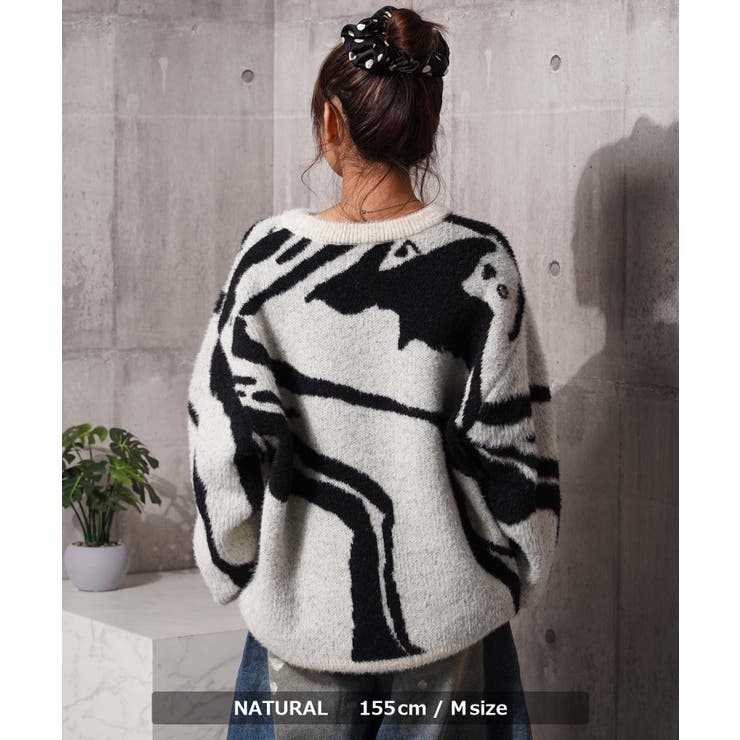 マーブル柄 ルーズ フェザーニット | ONE 4 PREMIUM | 詳細画像7 