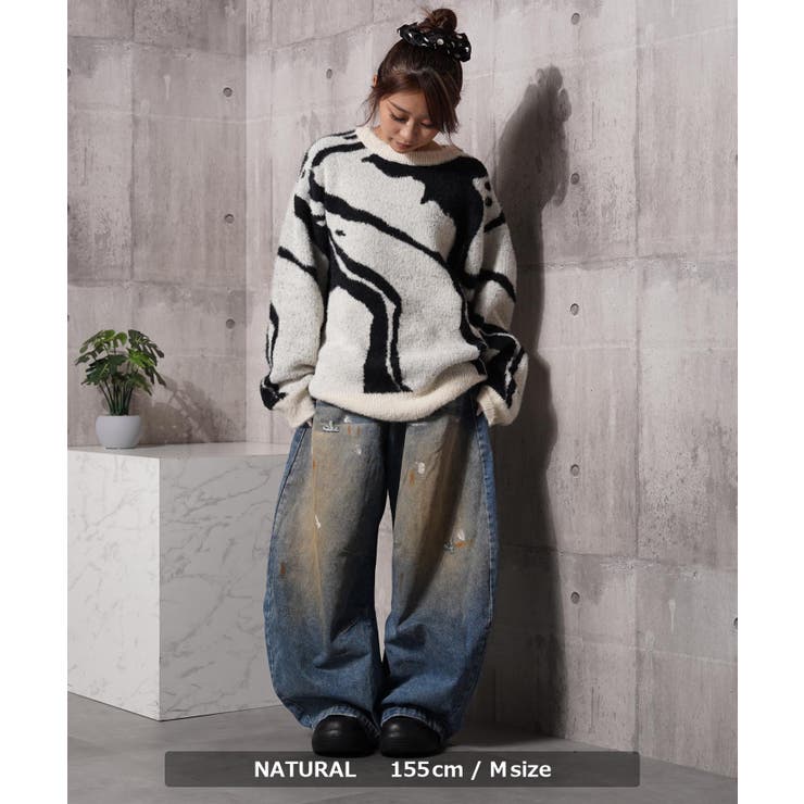 マーブル柄 ルーズ フェザーニット | ONE 4 PREMIUM | 詳細画像8 