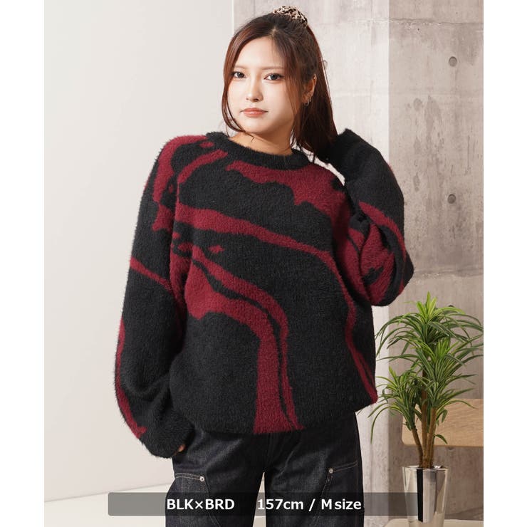 マーブル柄 ルーズ フェザーニット | ONE 4 PREMIUM | 詳細画像13 