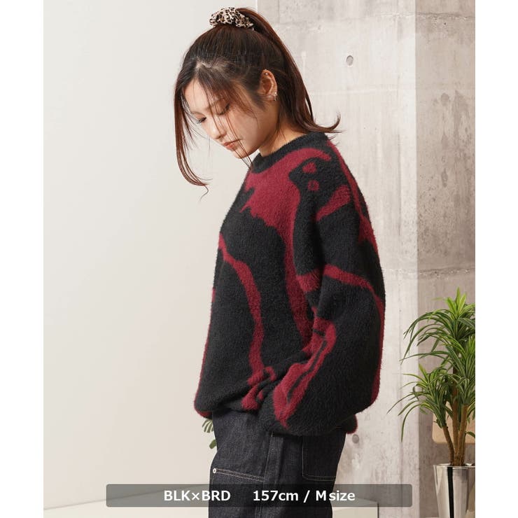 マーブル柄 ルーズ フェザーニット | ONE 4 PREMIUM | 詳細画像14 