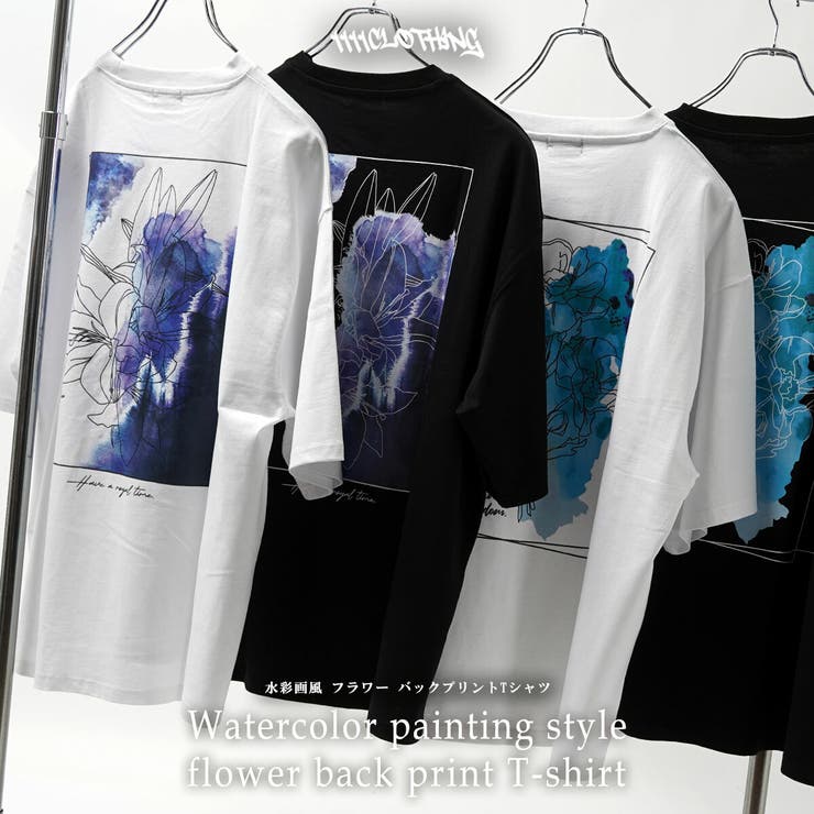 ◆水彩画風 フラワー バックプリントTシャツ◆ | ONE 4 PREMIUM | 詳細画像1 