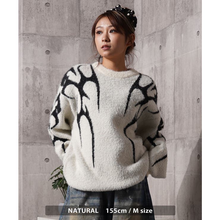 トライバル柄 フェザーニット メンズ | ONE 4 PREMIUM | 詳細画像6 