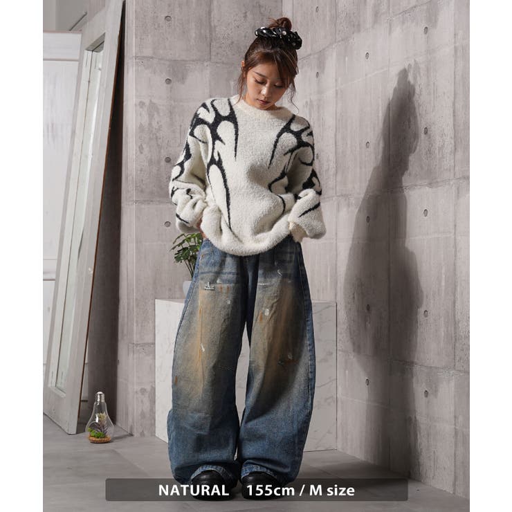 トライバル柄 フェザーニット メンズ | ONE 4 PREMIUM | 詳細画像7 