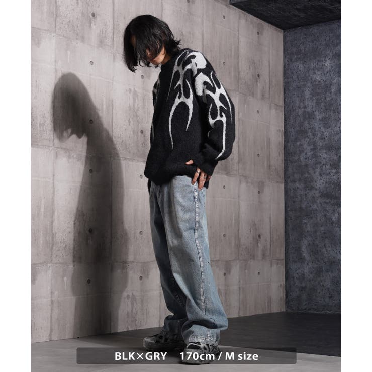 トライバル柄 フェザーニット メンズ | ONE 4 PREMIUM | 詳細画像10 