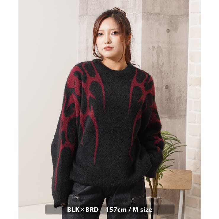 トライバル柄 フェザーニット メンズ | ONE 4 PREMIUM | 詳細画像12 