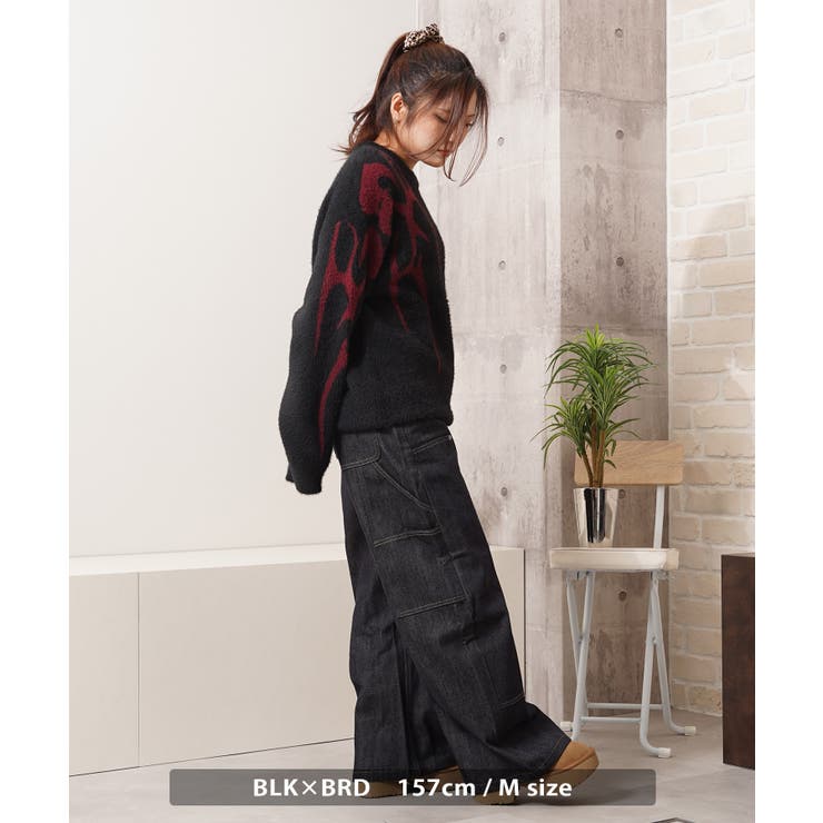 トライバル柄 フェザーニット メンズ | ONE 4 PREMIUM | 詳細画像13 