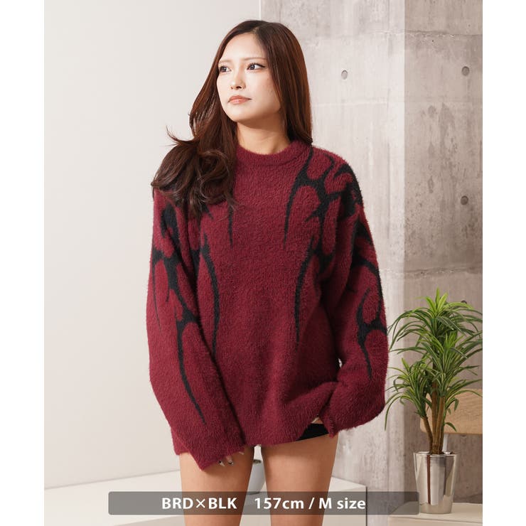 トライバル柄 フェザーニット メンズ | ONE 4 PREMIUM | 詳細画像15 