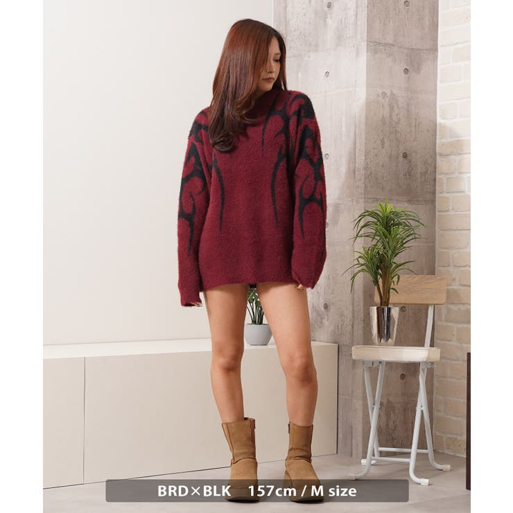 トライバル柄 フェザーニット メンズ | ONE 4 PREMIUM | 詳細画像16 