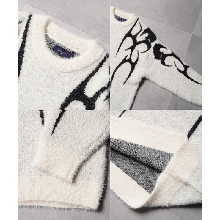 トライバル柄 フェザーニット メンズ | ONE 4 PREMIUM | 詳細画像17 