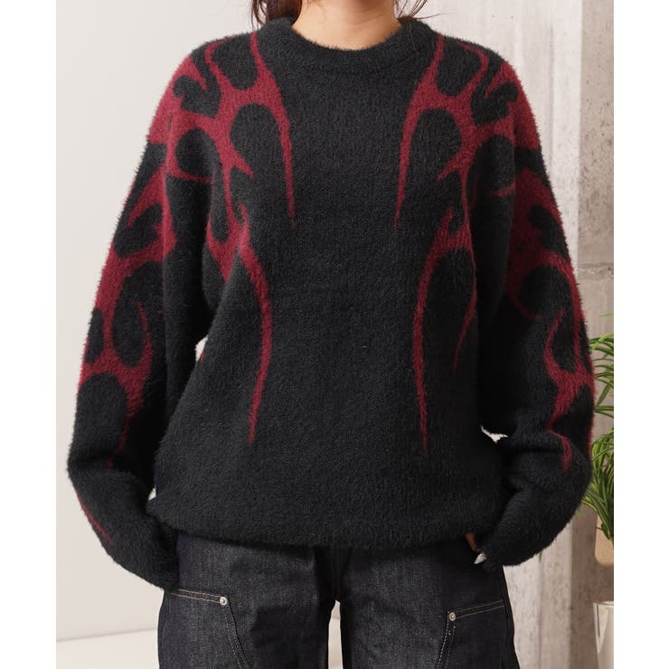 BLK×BRD | トライバル柄 フェザーニット メンズ | ONE 4 PREMIUM