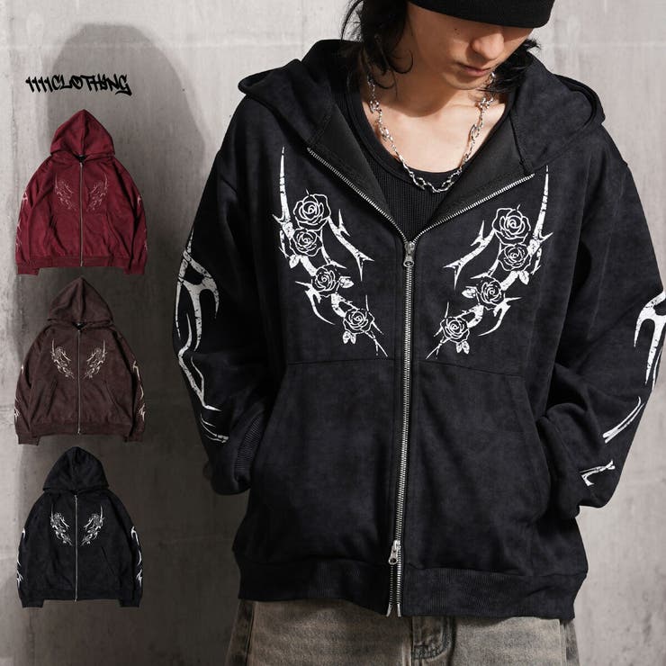 トライバル 薔薇 ジップパーカー | ONE 4 PREMIUM | 詳細画像18 