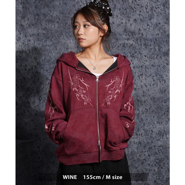 トライバル 薔薇 ジップパーカー | ONE 4 PREMIUM | 詳細画像13 