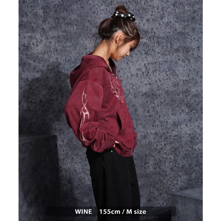 トライバル 薔薇 ジップパーカー | ONE 4 PREMIUM | 詳細画像14 