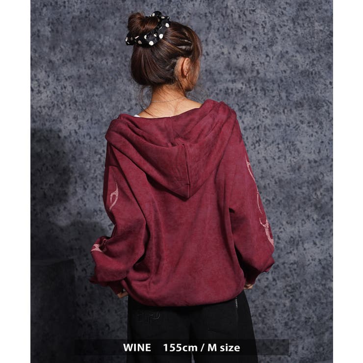 トライバル 薔薇 ジップパーカー | ONE 4 PREMIUM | 詳細画像15 