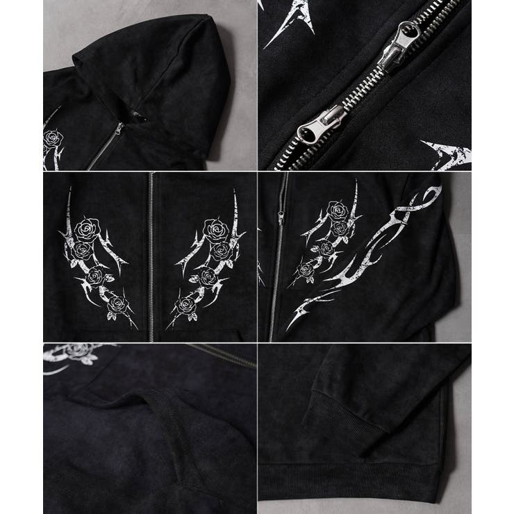 トライバル 薔薇 ジップパーカー | ONE 4 PREMIUM | 詳細画像17 