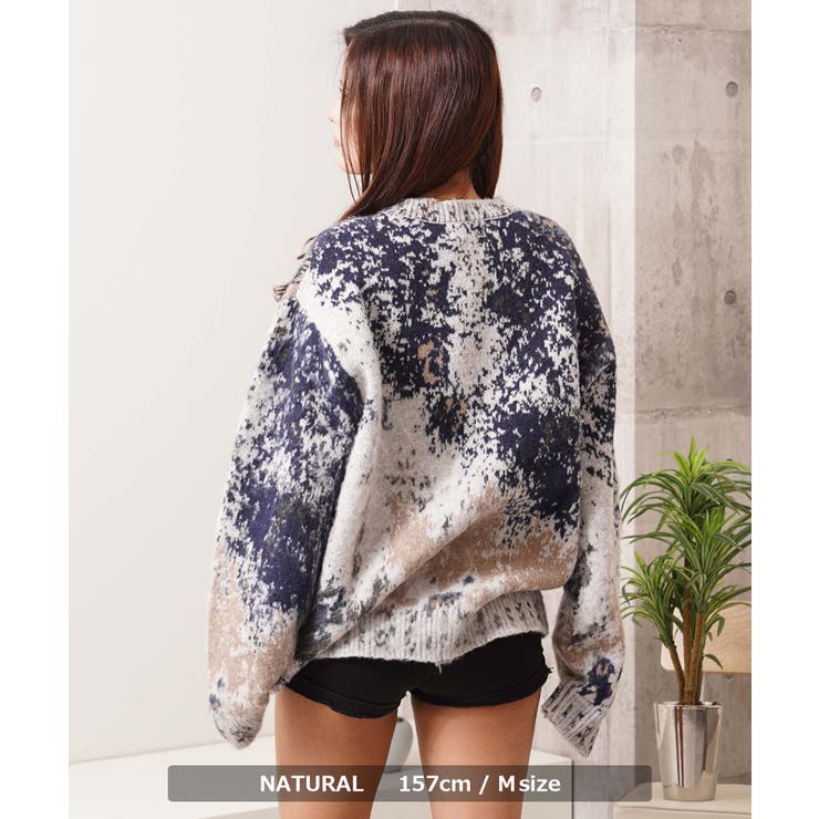 アブストラクト オーバーサイズ クルーニット | ONE 4 PREMIUM | 詳細画像7 