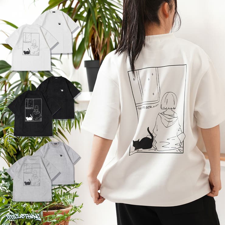 猫柄 バックプリント Tシャツ | ONE 4 PREMIUM | 詳細画像1 