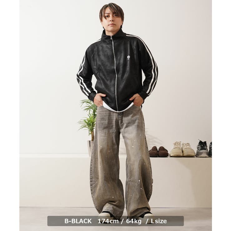 レザーライク トラックジャケット メンズ | ONE 4 PREMIUM | 詳細画像14 