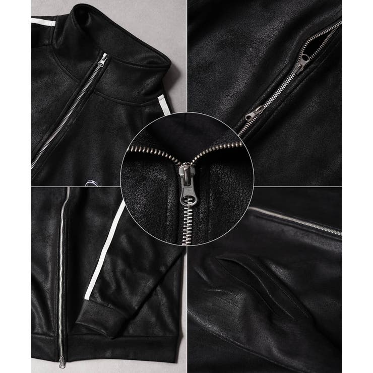 レザーライク トラックジャケット メンズ | ONE 4 PREMIUM | 詳細画像17 