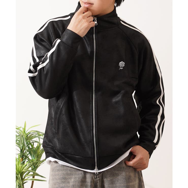 B-BLACK | レザーライク トラックジャケット メンズ | ONE 4 PREMIUM